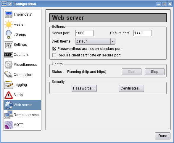 Web server configuration